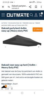 Easy up heavy duty dakzeil 4x8m 580gm, Tuin en Terras, Partytenten, Ophalen of Verzenden, Zo goed als nieuw