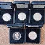 Serie  van  5  verschillende   zilveren    tientjes    Proof, Ophalen of Verzenden, Koningin Beatrix, 10 gulden, Zilver