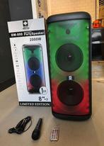 Nieuwe bluetooth party box karaoke set met verlichting, Ophalen of Verzenden, Nieuw, Complete set