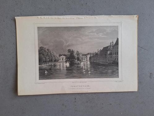 1858 - Staalgravure DEN HAAG de Vijverberg de plaats gezien, Antiek en Kunst, Antiek | Boeken en Bijbels, Verzenden