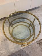 SALONTAFEL glas goud kleur  (80cm en 60cm)( 2 stuks), Huis en Inrichting, Tafels | Salontafels, Ophalen, 50 tot 100 cm, 50 tot 75 cm