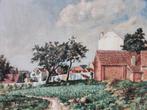Louis Valère Lefebvre (1840-1902) - Gezicht op huizen (1884), Ophalen of Verzenden