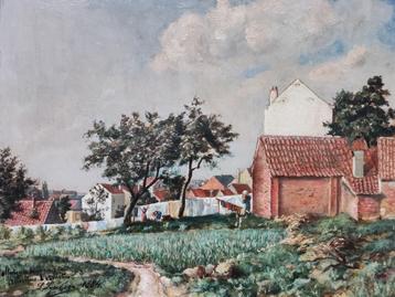 Louis Valère Lefebvre (1840-1902) - Gezicht op huizen (1884) beschikbaar voor biedingen