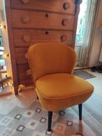 Mooie velvet okergeel cocktail stoeltje van Woood, Huis en Inrichting, Fauteuils, Ophalen, Overige materialen, Minder dan 75 cm