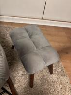 Grijze Schommelstoel + Voetenbankje -  Als Nieuw, Huis en Inrichting, Banken | Voetenbanken en Poefen, Ophalen, 75 tot 100 cm