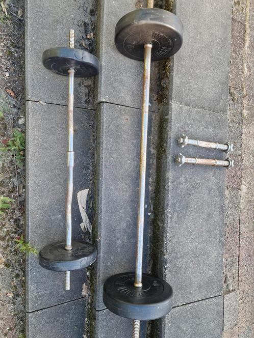 Brankdruk met halters en crulstang, Sport en Fitness, Fitnessmaterialen, Zo goed als nieuw, Ophalen