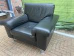 Zwarte leren Fauteuil + Opa / Oma stoel  GRATIS, Ophalen, Gebruikt, 75 tot 100 cm, 50 tot 75 cm