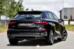 Audi A3 Sportback 40 TFSI e 3x S-Line. HUD, ACC, Matrix, Key, Gebruikt, Zwart, 1535 kg, Leder en Stof