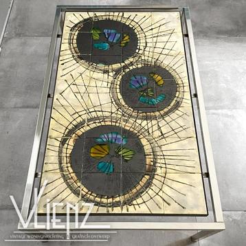 Midcentury, vintage salontafel, tegeltafel J. Belarti beschikbaar voor biedingen