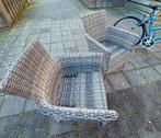 ​Luxury High End Wicker Garden Chairs (Set of 2) + Cushions, Twee, Riet of Rotan, Ophalen of Verzenden, Zo goed als nieuw