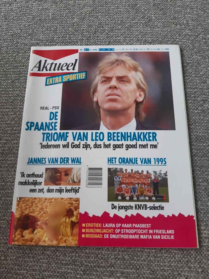 14.Aktueel 1988. Leo Beenhakker. Jannes van der Wal. Rinus M, Verzamelen, Tijdschriften, Kranten en Knipsels, Tijdschrift, 1980 tot heden
