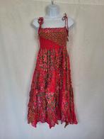 Vrolijke roze bloemetjesjurk 100% katoen mt S/M, Kleding | Dames, Jurken, ., Ophalen of Verzenden, Zo goed als nieuw, Knielengte