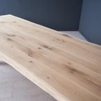 eikentafel 240 x 100 boomstamkanten, keukentafel, eettafel, 100 tot 150 cm, Industrieel modern, Ophalen of Verzenden, Vijf personen of meer