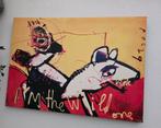 Abstract canvas schilderij Herman Brood 'I'm the wild one', Ophalen of Verzenden