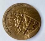 Bronzen penning : Moshe Dayan. Yitzak Rabin. Israël., Ophalen of Verzenden, Brons
