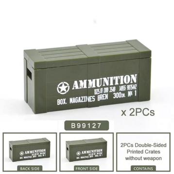 🎁 WW2 Bouwstenen - G31 - 2x Amerikaanse munitie kist 🎁 beschikbaar voor biedingen