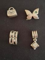 Diverse Pandora bedels, zilverkleurig met steentje, Pandora, Ophalen of Verzenden, Zo goed als nieuw, 4 bedels of meer