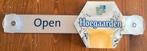 Hoegaarden Horeca Cafe Open / Gesloten schuif bordje, Ophalen, Zo goed als nieuw, Reclamebord, Plaat of Schild, Overige merken