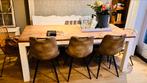 Eettafel 8p + Salontafel + onderhoudset, Gebruikt, Vijf personen of meer, Landelijke of country-style uitstraling, brocante modern-rustiek