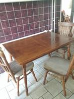 eetkamertafel met vier stoelen, Huis en Inrichting, Tafels | Eettafels, Ophalen, Gebruikt, 100 tot 150 cm, Eikenhout