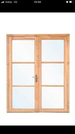 degelijke luxe douglas dubbele glasdeur  extra hoog, Ophalen, 80 tot 100 cm, 215 cm of meer, Hout