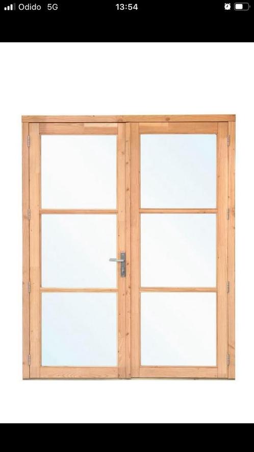 degelijke luxe douglas dubbele glasdeur  extra hoog, Doe-het-zelf en Verbouw, Deuren en Horren, Zo goed als nieuw, Buitendeur