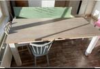 Loods 5 Tafel eettafel hout wit zandkleurige blad stevig, Huis en Inrichting, Tafels | Eettafels, Ophalen, 200 cm of meer, 50 tot 100 cm