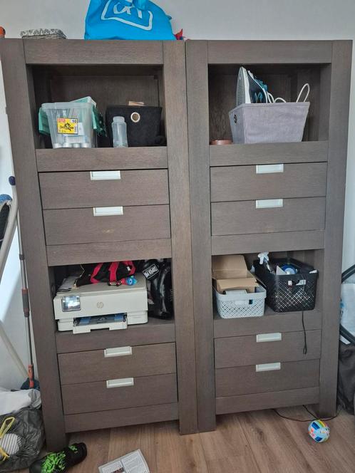 Twee houten kasten met lades, Huis en Inrichting, Kasten | Overige, Ophalen