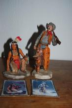 2 Houten beeldjes, indiaan en cowboy, Ophalen of Verzenden