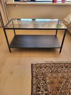 Salontafel VITTSJÖ ikea zwart met glas, 100 tot 150 cm, Ophalen of Verzenden, Glas, 25 tot 50 cm