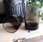 2x luminarc vintage glazen bruin rookglas - smoke glas - whi, Huis en Inrichting, Glas of Glazen, Gebruikt, Ophalen of Verzenden