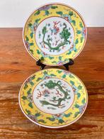 2 Borden / wandborden - Porselein - China - decor draken, Antiek en Kunst, Ophalen of Verzenden