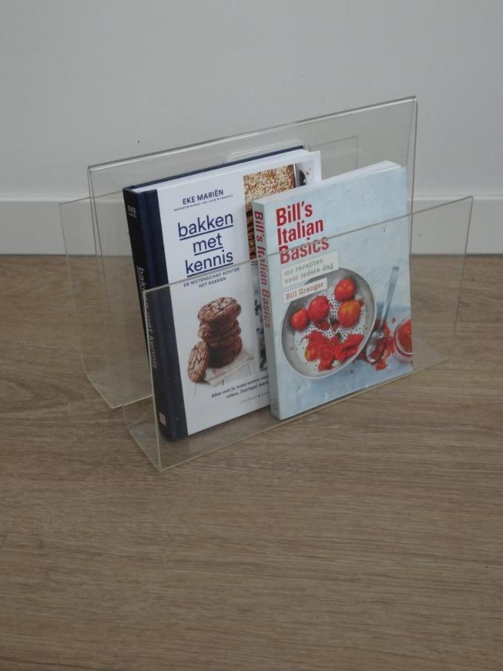 Vintage design plexiglas lectuurbak / tijdschriftenrek, Huis en Inrichting, Woonaccessoires | Krantenbakken en Lectuurbakken, Gebruikt