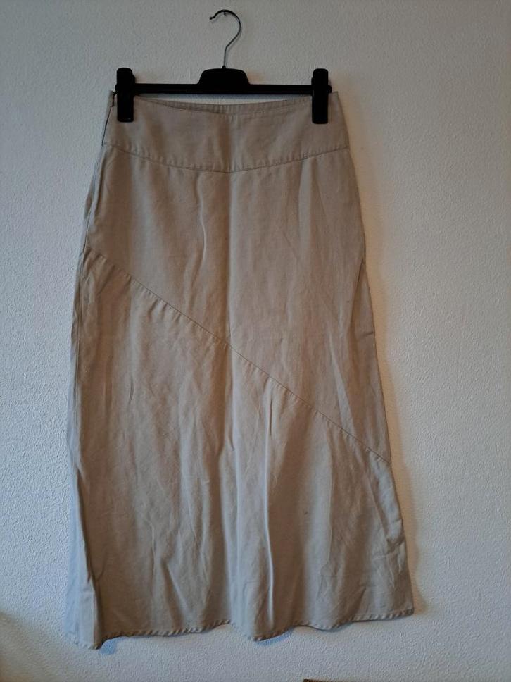 beige bien bleu rok maat 34, Kleding | Dames, Rokken, Zo goed als nieuw, Maat 34 (XS) of kleiner, Beige, Onder de knie, Ophalen of Verzenden