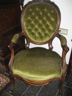 antieke stoel groene bekleding, Antiek en Kunst, Antiek | Meubels | Stoelen en Banken, Ophalen
