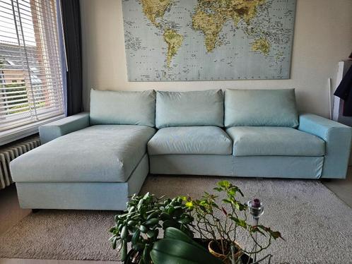 3-zitsslaapbank met chaise longue saxemara lichtblauw VIMLE, Huis en Inrichting, Slaapkamer | Slaapbanken, Gebruikt, 140 cm, 200 cm
