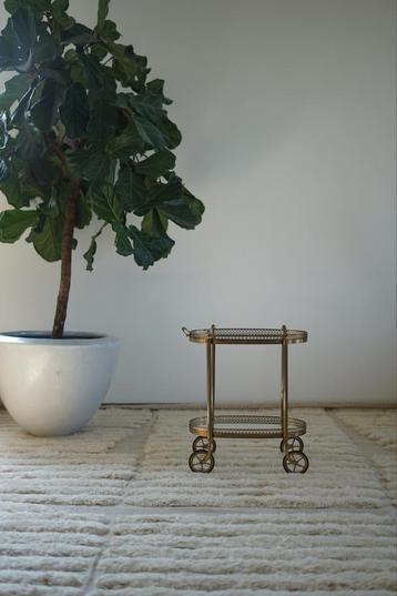Antieke Franse Messing Bar Cart beschikbaar voor biedingen