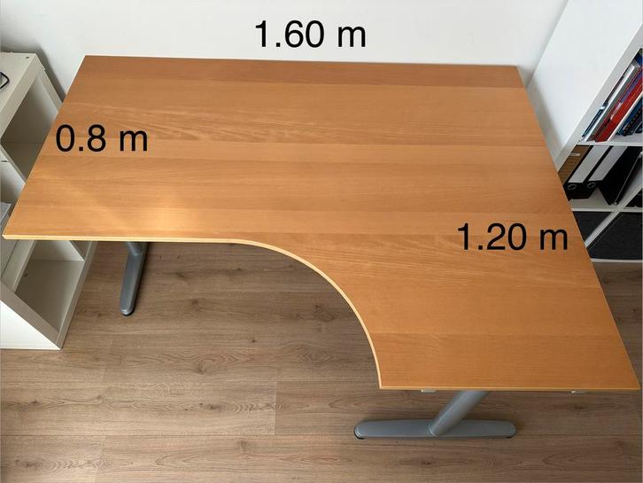 Hoekbureau Ikea Galant, Huis en Inrichting, Bureaus, Gebruikt, Bureau, In hoogte verstelbaar, Ophalen