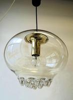 Vintage Peill & Putzler hanglamp messing amber retro 70's, Ophalen of Verzenden, Gebruikt, Vintage lamp glas messing retro hanglamp amber 70's