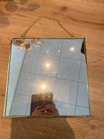 Gouden spiegeltje om op te hangen, Minder dan 50 cm, Rond, Ophalen of Verzenden, Zo goed als nieuw