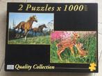 2 Puzzels van 2x 1000 stukjes in doos, Ophalen, 500 t/m 1500 stukjes, Zo goed als nieuw, Legpuzzel