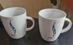 Koffiemok-2stuks-Graindor- blauw- hoogte 8.5 cm-NIEUW, Verzenden, Nieuw, Overige stijlen, Kop(pen) en/of Schotel(s)