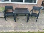 Tuinset 2 stoelen + tafel, Tuin en Terras, Ophalen, Gebruikt, Hout
