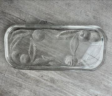 Vintage Glazen Cake Schaal Kastanje Design beschikbaar voor biedingen