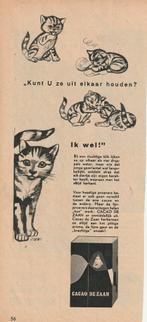 Retro reclame 1950 Cacao de Zaan chocolademelk ik wel, Verzenden, Overige typen