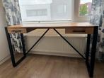 Houten Bureau / sidetable met Metalen Frame, Huis en Inrichting, Bureaus, Ophalen, Zo goed als nieuw, Bureau