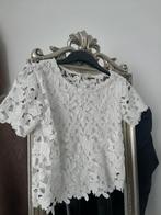 Kanten witte blouse met broderie maat 36 S, Verzenden, Wit, Zo goed als nieuw, Maat 36 (S)