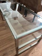 Tv meubel met glazen platen, Huis en Inrichting, Tafels | Salontafels, 50 tot 100 cm, Glas, 100 tot 150 cm, Gebruikt