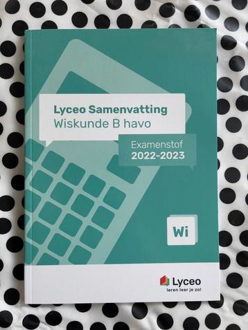 Lyceo Samenvatting Wiskunde B Havo 2023