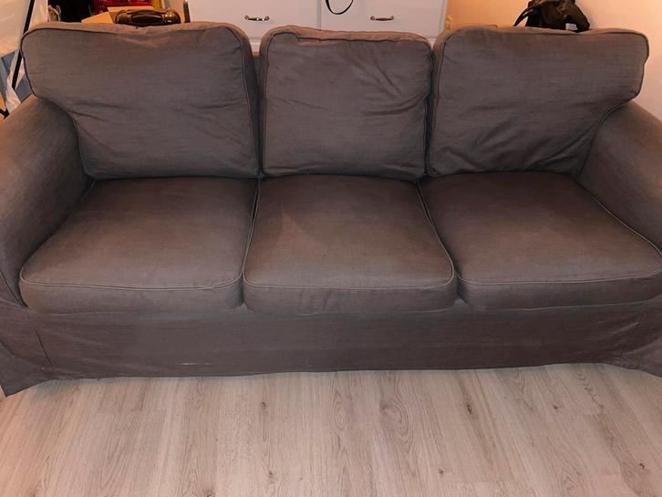 IKEA Ektorp 3-zits bank - Grijs, Huis en Inrichting, Banken | Bankstellen, Gebruikt, Rechte bank, Driepersoons, 200 tot 250 cm